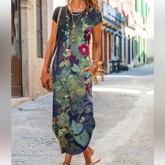 NWT C.o.z.y Floral Print Maxi Dress - Picture 1 of 14